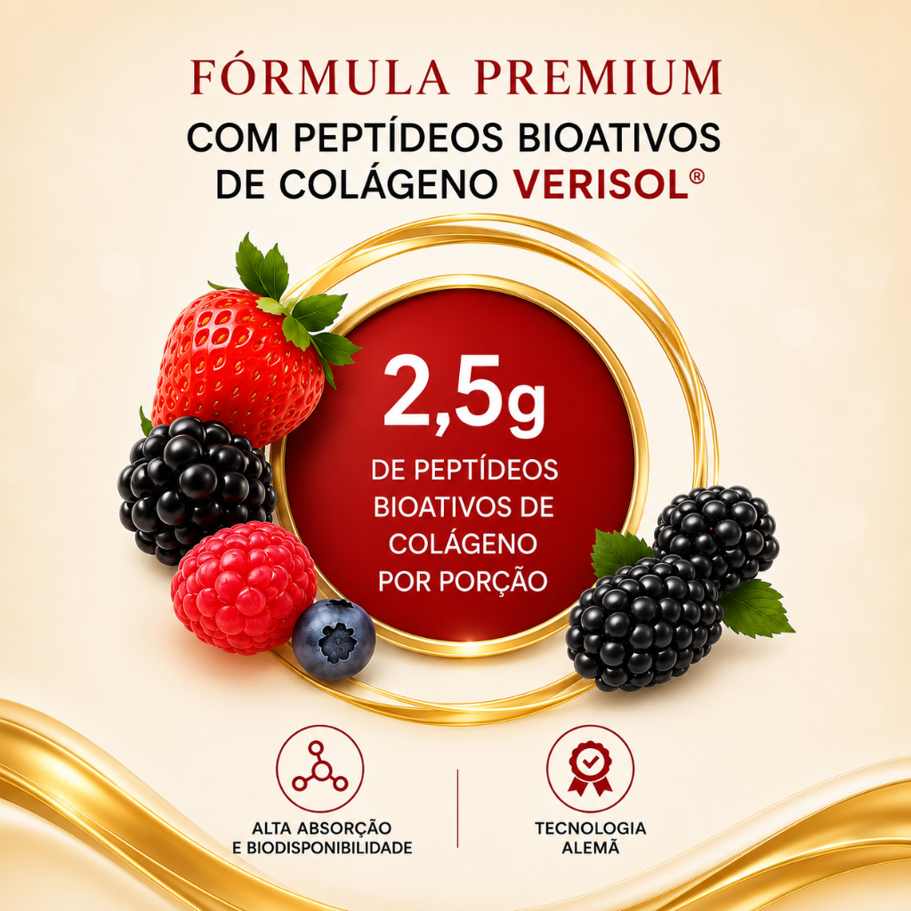 Gummy De Colágeno Verisol® Sabor Frutas Vermelhas - 30 Doses