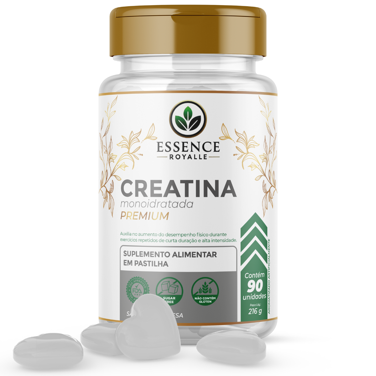 Creatina Monohidratada Mastigável Framboesa - 90 Pastilhas