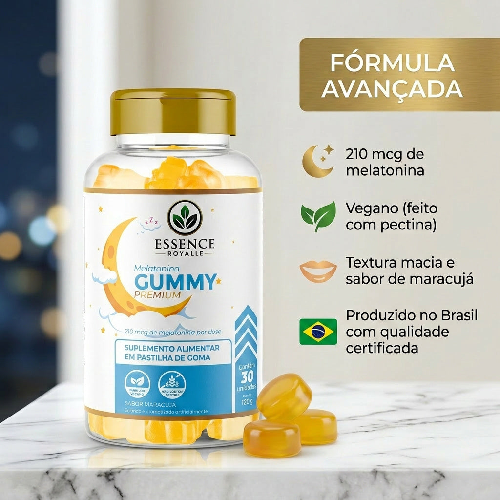 Melatonina Gummy Mastigável – 30 Gomas | Sabor Maracujá