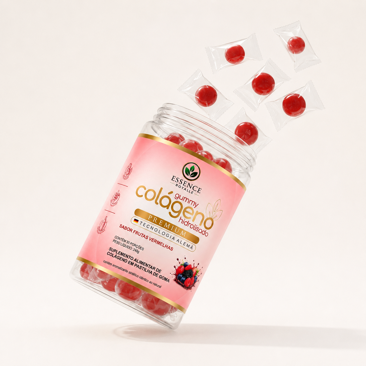 Gummy De Colágeno Verisol® Sabor Frutas Vermelhas - 30 Doses