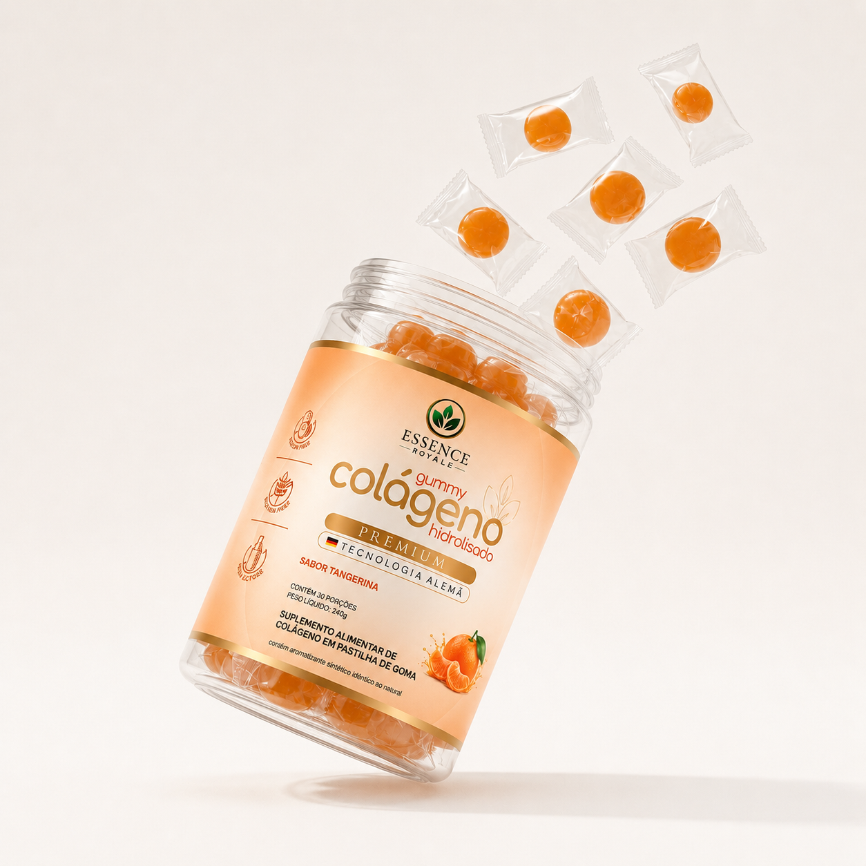 Gummy De Colágeno Verisol® 2,5g Sabor Tangerina - 30 Doses