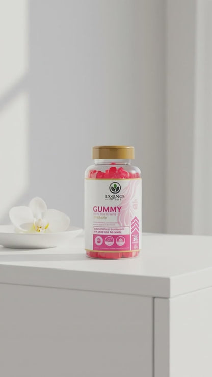 Gummy Hair Zero Açúcar com Vitaminas + Biotina Para Cabelos Pele e Unhas – 30 Gomas | Frutas Vermelhas